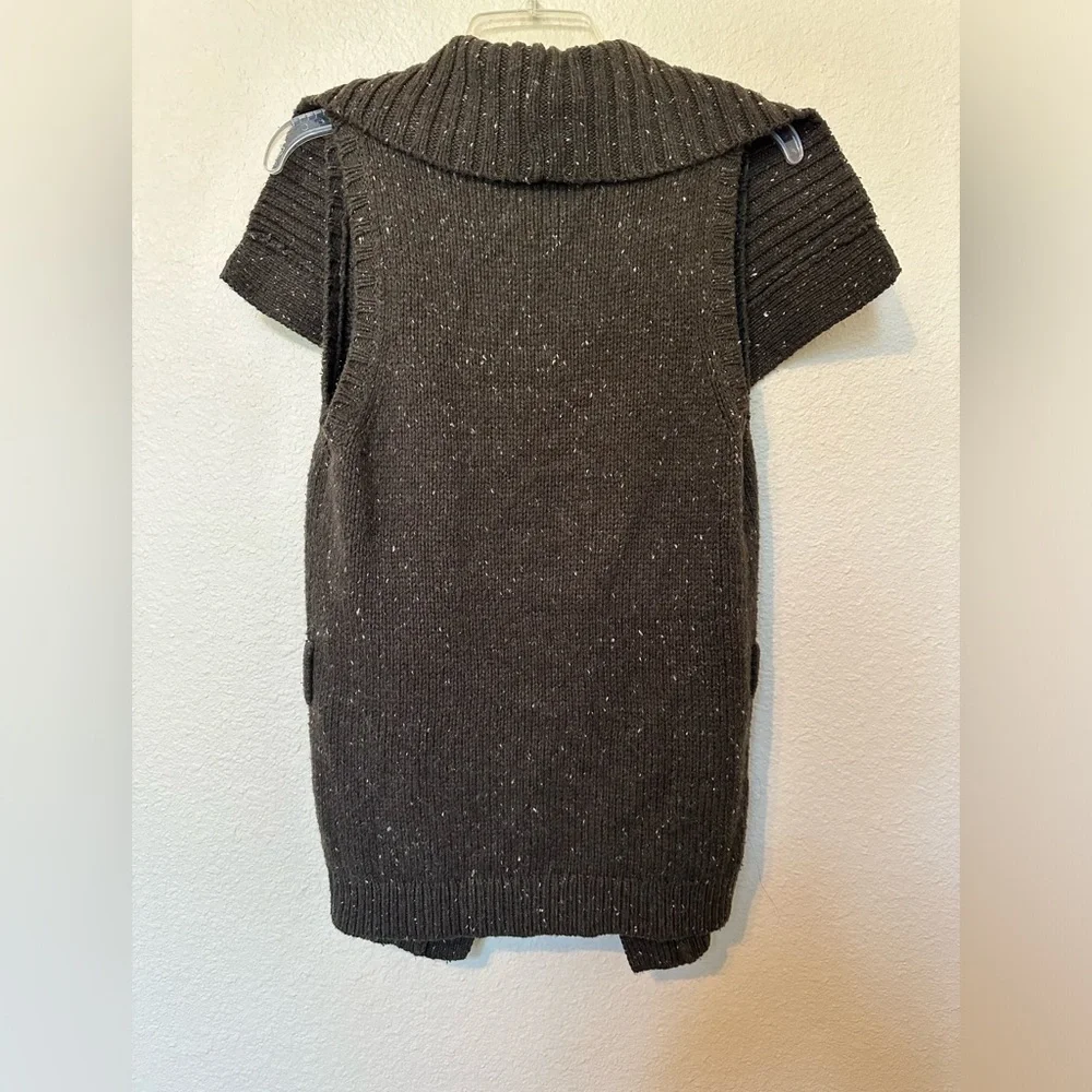 Ann Taylor Draped Shoulder Sleeveless Sweater Vest Cardigan Size Small - Picture 4 of 7